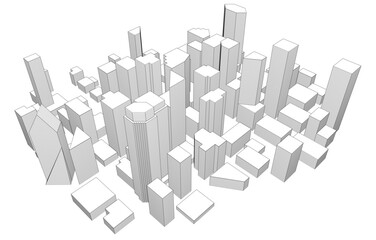 Fototapeta premium skyscrapers in the city 3d illustration