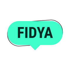 Fidya turquoise Vector Callout Banner with Information on Donations and Seclusion During Ramadan