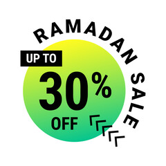 Ramadan Super Sale Get Up to 30% Off on Green Dotted Background Banner