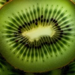 Vibrant, fresh green sliced Kiwi texture. Gen AI