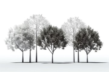 Fototapeta premium winter forest with snow-covered trees. Generative AI