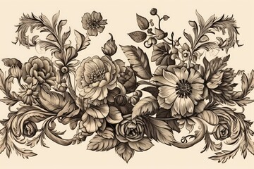 colorful bouquet of flowers on a blank white canvas. Generative AI