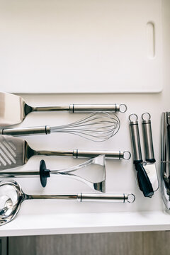 various utensils in a kitchen drawer