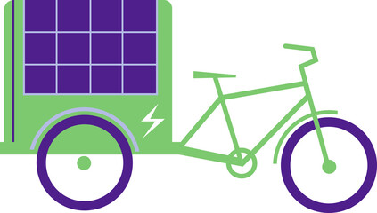 Electric cargo bike. vehicle icon illustration