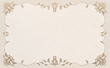 ビンテージで豪華なフレーム サンドベージュ背景 イラスト素材 色違い・差分有