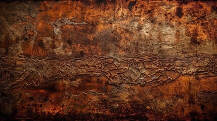 Old Grunge rusty copper bronze texture, background. Generative AI