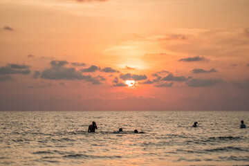 sunset on the beach