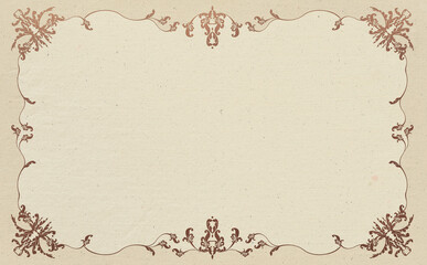 ビンテージで豪華なフレーム セピア背景 イラスト素材 色違い・差分有