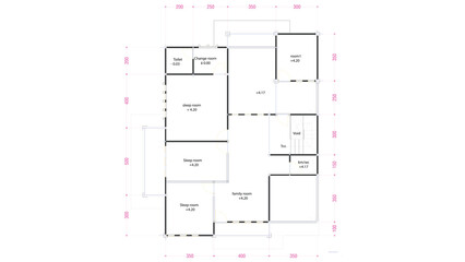 Dream luxury home blueprint illustration, dream home layout blueprint vector