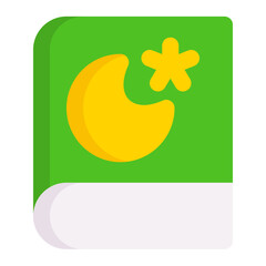 Koran in flat icon. Quran, book, islamic, moslem