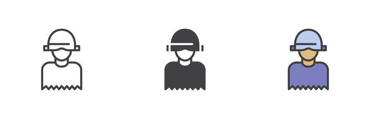 Hair dryer different style icon set