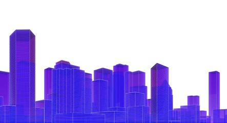 Naklejka premium blue city skyline