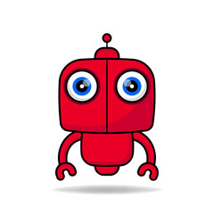 Cute robot mascot design kawaii