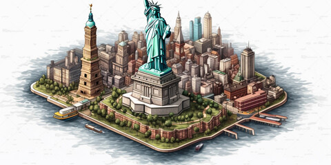 clipart traveling new york city Generative AI