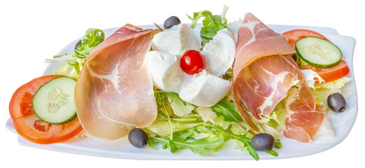 Salade tomate mozzarella jambon cde parme