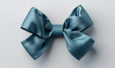  a large blue bow on a white background with a clipping path to the top of the bow and the bottom of the bow to the bottom of the bow.  generative ai
