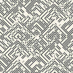 Monochrome Broken Geometric Checked Pattern