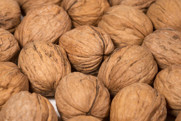 delle belle noci, foto macro di noci, primo piano di noci di colore marrone