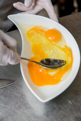 Step-by-step cooking cutlet with cheese and turkey with chicken breading from the chef