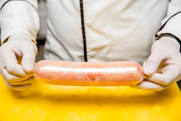 Step-by-step cooking cutlet with cheese and turkey with chicken breading from the chef