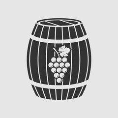 Wine Barrel isolated on white background. Vector illustration