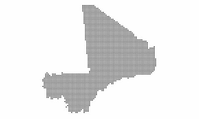 Fototapeta na wymiar Mali dotted map with grunge texture in dot style. Abstract vector illustration of a country map with halftone effect for infographic. 