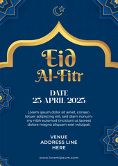 Eid al fitr invitation realistic template