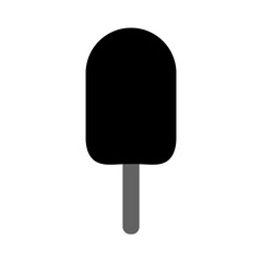 Ice cream icon isolated on white background. Black pictogram. Food icon. Dessert illustration