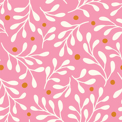 Seamless pattern with tropical leaves. Vector botanical illustration. Summer background for print, wallpaper, fabric.