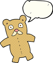 Obraz na płótnie Canvas comic book speech bubble cartoon teddy bear