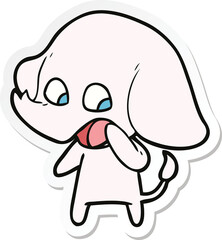 sticker of a cute cartoon elephant