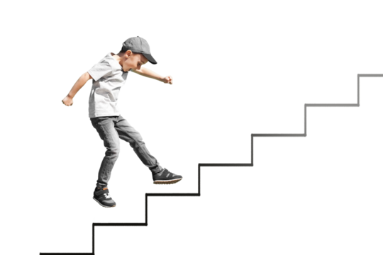 growth business concept. young businessman climbing the career ladder