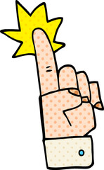 cartoon doodle pointing hand