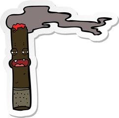 sticker of a cartoon cigar character