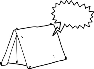 speech bubble cartoon tent