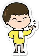 Obraz premium sticker of a cartoon happy boy