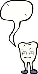 cartoon tooth   with speech bubble