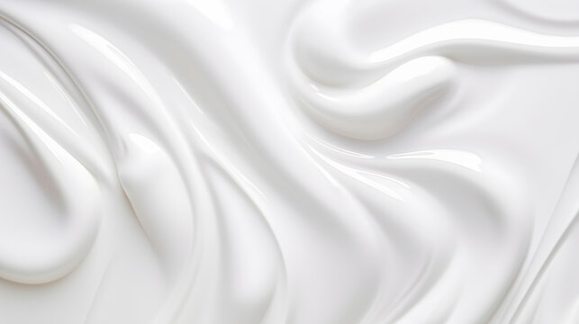 Abstract painting concept. Colorful art style of white cosmetic cream. Generative AI.