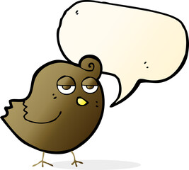 cartoon bird with speech bubble