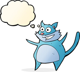 funny cartoon cat with thought bubble