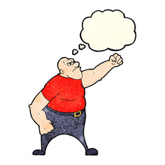 cartoon angry man with thought bubble
