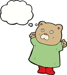 funny cartoon bear with thought bubble