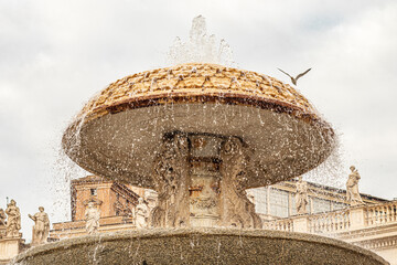 Detail of fountain in St. Peter's Square, Vatican City