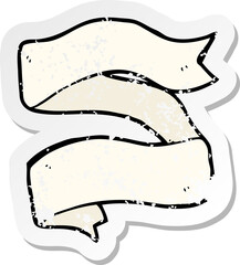 retro distressed sticker of a cartoon tattoo scroll banner