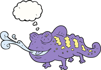 thought bubble cartoon chameleon