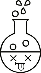 line drawing cartoon test tube