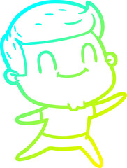 cold gradient line drawing cartoon friendly man