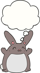 cartoon rabbit and thought bubble