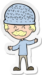 sticker of a cartoon man wearing hat