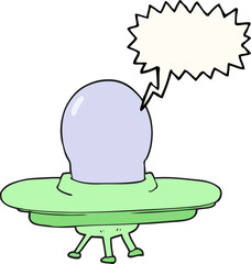 speech bubble cartoon flying saucer